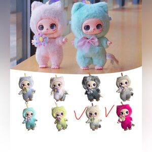 Lila Cat Plush Doll with Blue Accents